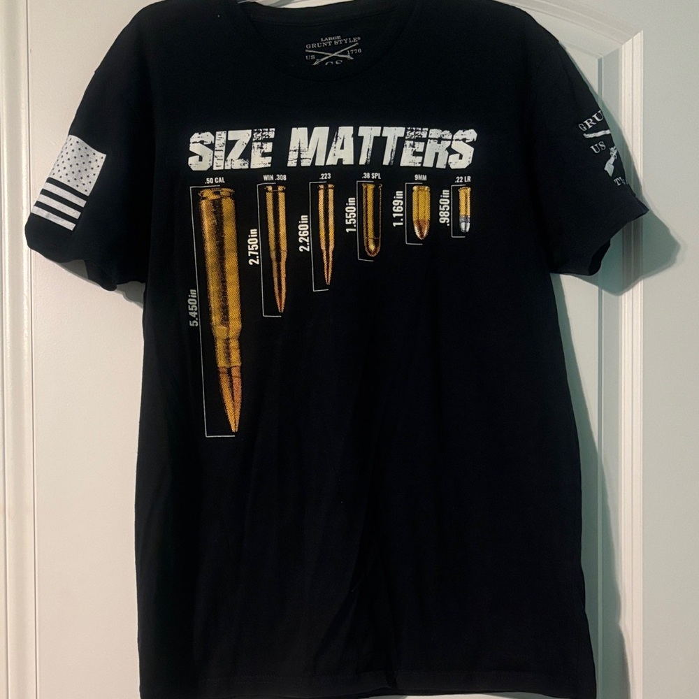Grunt Style Black 'Size Matters' Graphic Tee